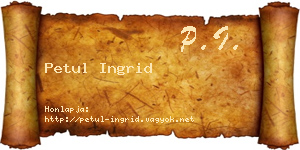 Petul Ingrid névjegykártya